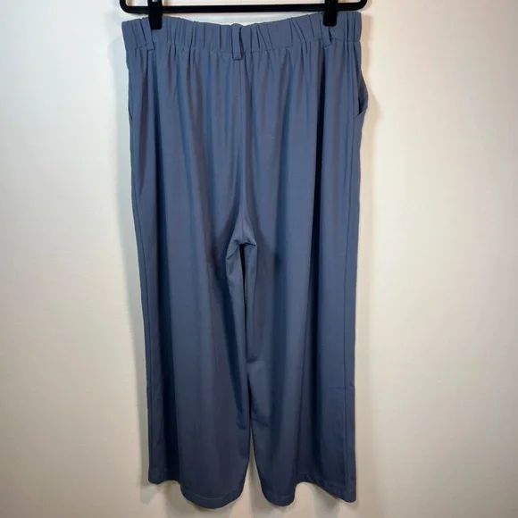 Halara Flex High Waist Pocket Wide Leg Waffle Work Pants Blue Gray NEW XL Petite - Picture 11 of 14